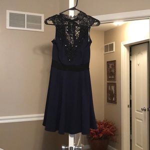 Bejeweled Collar Dress